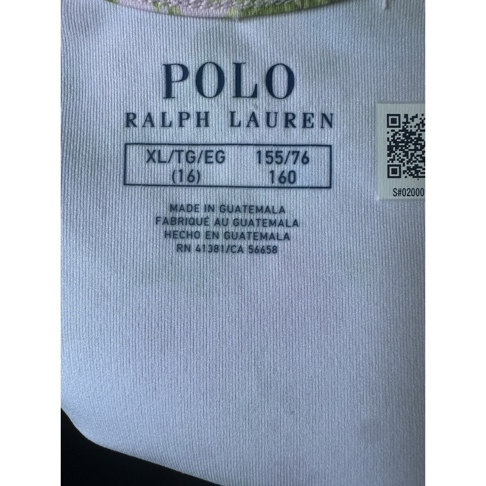 Ralph Lauren Pink Floral Ruffle Sleeve Tank Top Girls XL 16 Sleeveless Stretch - Picture 7 of 7